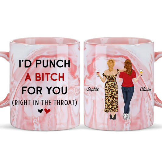 Punch For You - Personalized Custom Pink Marble Mug