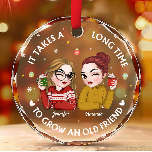 Lets Be Friends Until We Are Old - Personalized Custom Glass Ornament