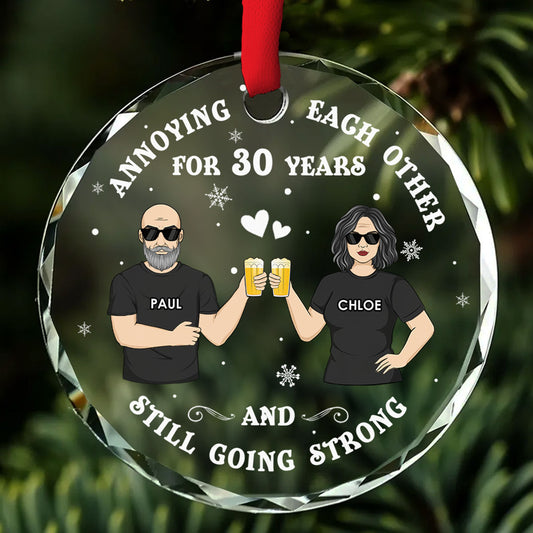 Annoying Each Other - Personalized Custom Glass Ornament