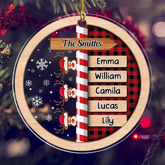 Custom Family Name Christmas - Personalized Custom Acrylic Ornament