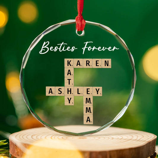 Besties For Life - Personalized Custom Glass Ornament