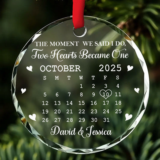 The Moment We Said I Do - Personalized Custom Glass Ornament