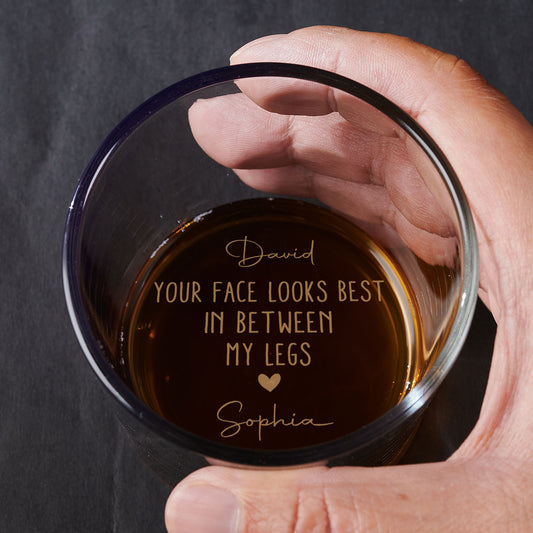 I Love Your Face Version 2 - Personalized Custom Engraved Whiskey Glass
