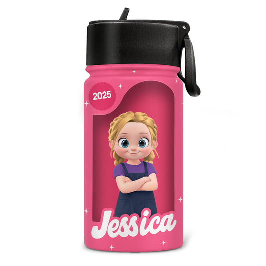 Back To School Kid 2 - Personalized Custom Kids Water Bottle