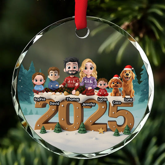 As A Family Onwards Extended Ver - Personalized Custom 3D Effect Glass Ornament