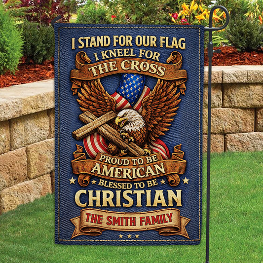 Kneel For Cross - Personalized 3D Effect Custom Flag