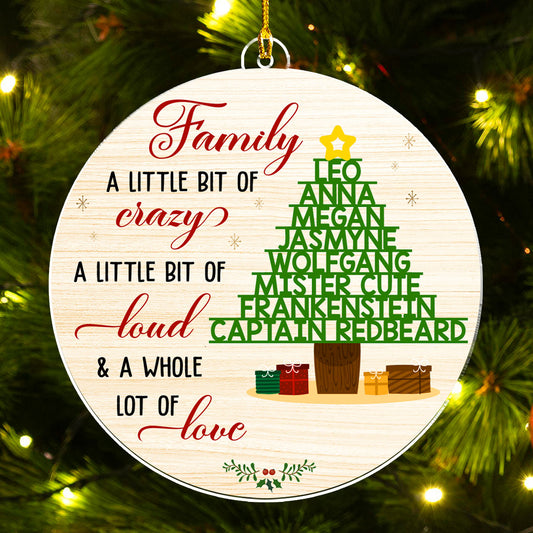 Family A Little Bit Crazy - Personalized Custom Acrylic Ornament