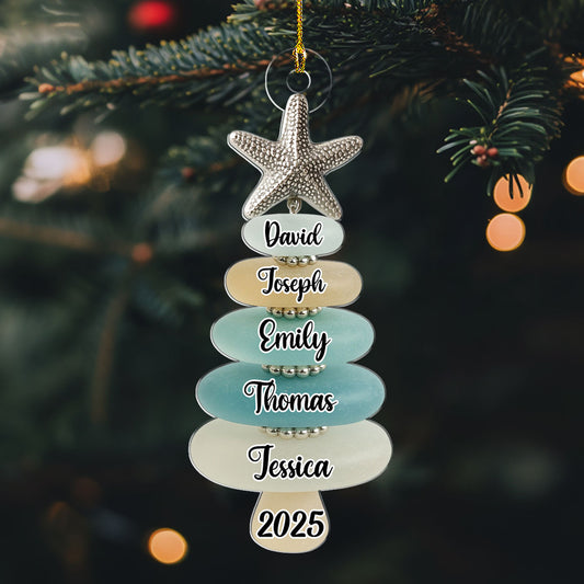 Sea Glass Christmas Tree - Personalized Custom Acrylic Ornament