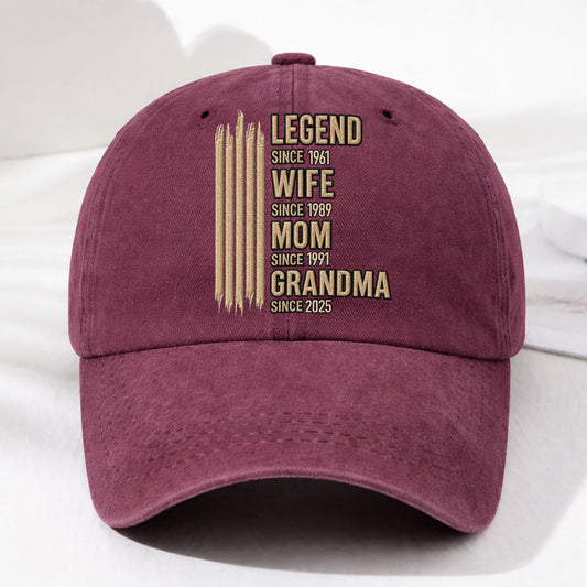 Grandma Mode On - Personalized Custom Vintage Washed Denim Cap