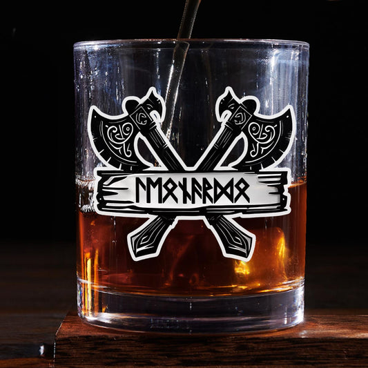 Name In Viking Runes - Personalized Custom Whiskey Glass