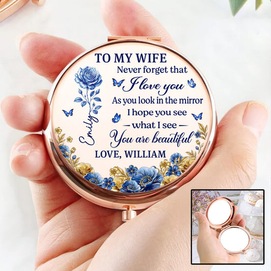 My Love Reflects Back Always - Personalized Custom Compact Mirror