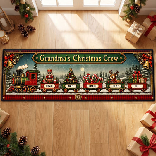 Christmas Train Family - Personalized Runner Rug