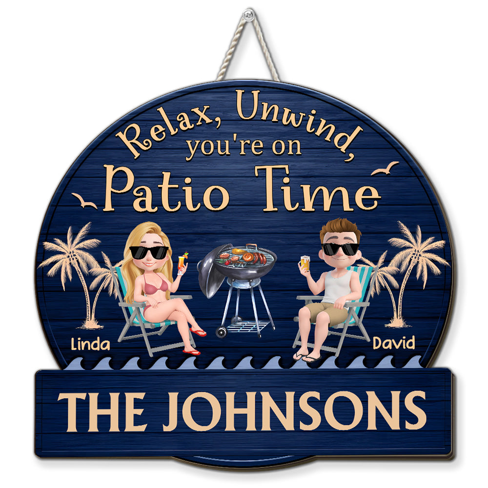 It Is Patio Time - Personalized Custom Wood Sign At Wrappiness, Gift ...