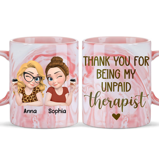 Unpaid - Personalized Custom Pink Marble Mug