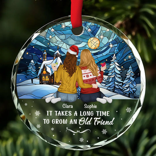 To Grow An Old Friend - Personalized Custom Glass Ornament