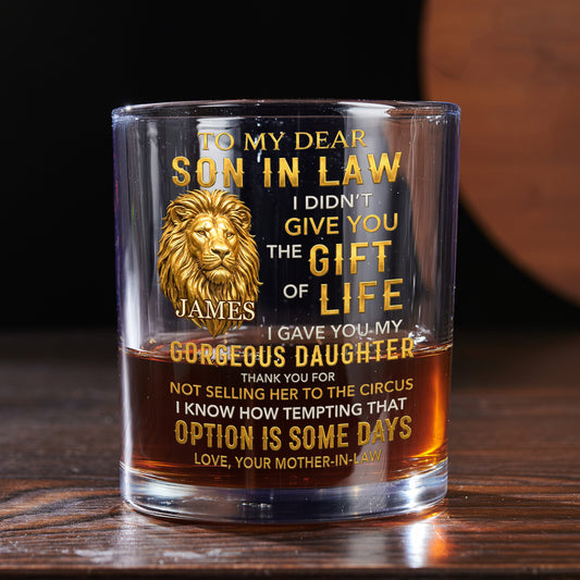 Best Son In Law - Personalized Custom Whiskey Glass