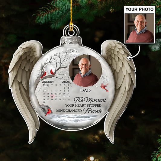 My Heart Changed Forever Angel Wings - Personalized Custom Acrylic Ornament