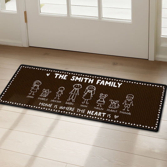 Home Is Where The Heart Is - Personalized Custom Runner Rug