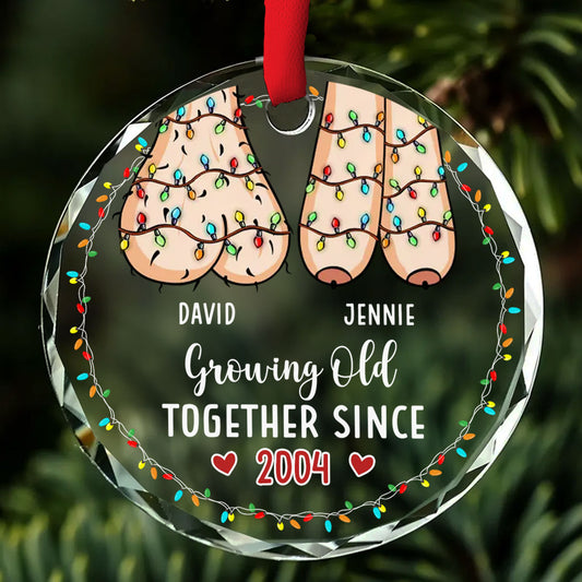 I Wanna Grow Old With You - Personalized Custom Glass Ornament