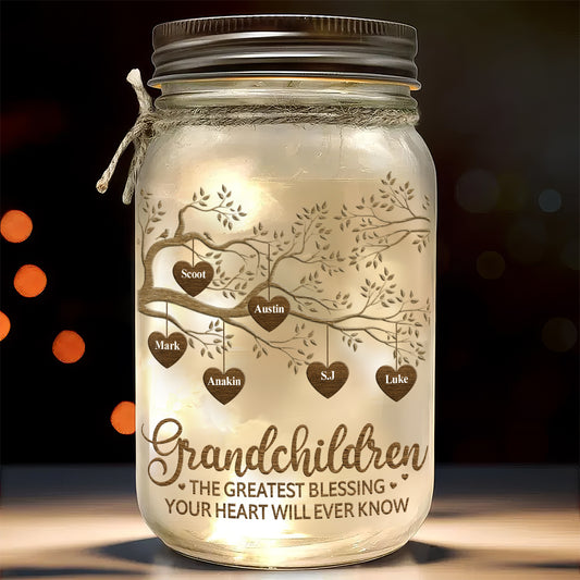 The Greatest Blessing - Personalized Custom Mason Jar Light