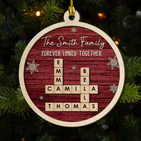 Family Name Scrabble - Personalized Custom 2-layered Wood Ornament