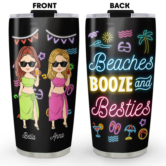 Beaches With Besties - Personalized Tumbler
