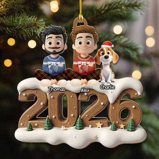 Custom Keepsake Christmas Ornament •  Together This Year Onwards - Personalized 3D Effect Wood Ornament
