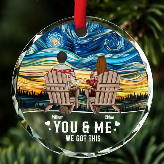 You And Me - Personalized Custom Glass Ornament