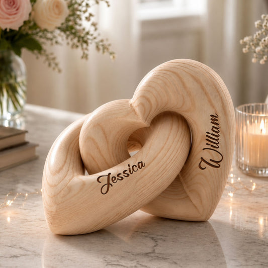 Heart To Heart - Personalized Custom Engraved Infinity Heart Sculpture