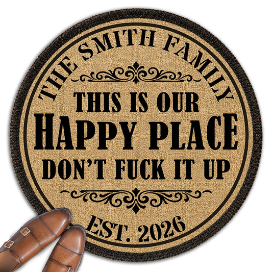 Happy Place - Personalized Custom Doormat
