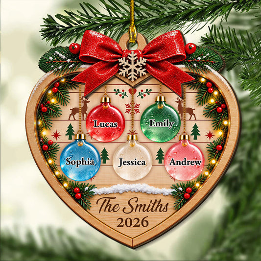 A Heart Full Of Christmas - Personalized 2-Layered Wood Ornament