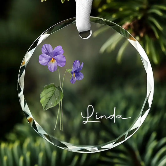 Friends Are Flowers That Never Fade - Personalized Custom Glass Ornament