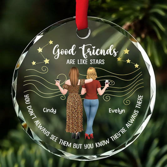 Forever Friends Star - Personalized Custom Glass Ornament