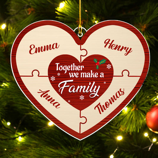 Together We Make A Happy Family - Personalized Custom Acrylic Ornament