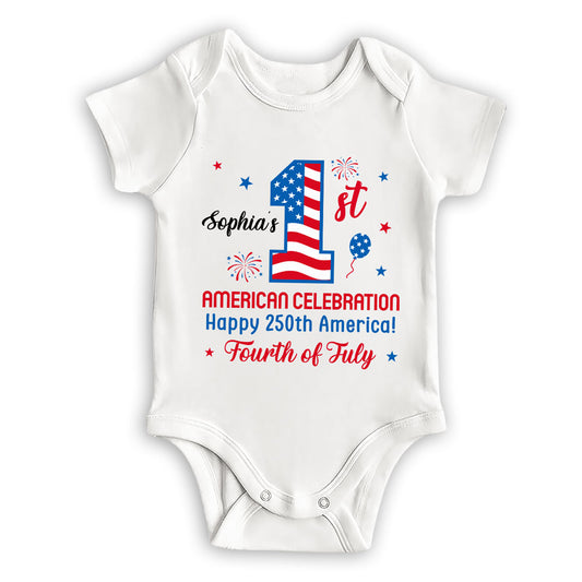 First Red White Boom - Personalized Custom Baby Onesie