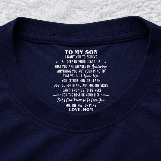 I Promise To Be Here - Personalized Custom Inside Neck Print T-shirt