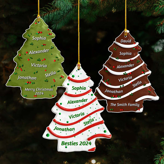 Christmas Tree Cake - Personalized Custom Acrylic Ornament - Gifts For Family, Friends, Coworkers