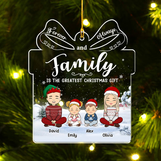 Forever And Always Family - Personalized Custom Acrylic Ornament