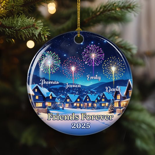 Friends Firework Light Up Our Lives - Personalized Custom Ceramic Ornament