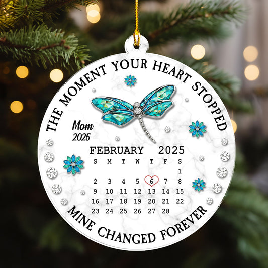 The Moment Your Heart Stopped Memorial - Personalized Custom 3D Effect Acrylic Ornament