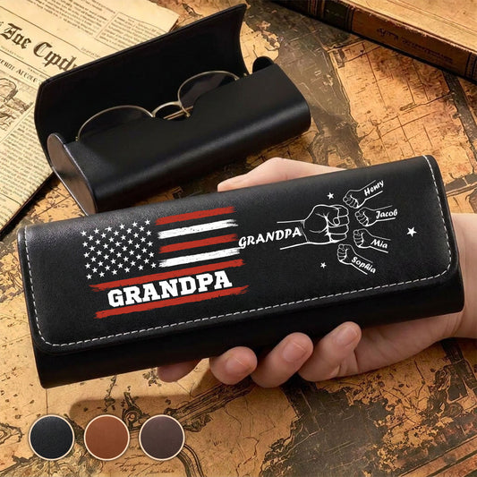 Papa Forever - Personalized Custom Leather Eyeglass Case