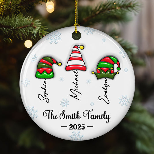 Us As Santas - Personalized Custom 3D Inflated Effect Ceramic Ornament