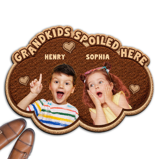 Grandmas Little Makers With Photo - Personalized Custom Doormat