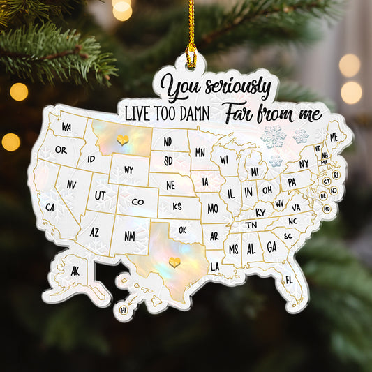 Friends Across The Miles Of Pearl - Personalized Custom Acrylic Ornament
