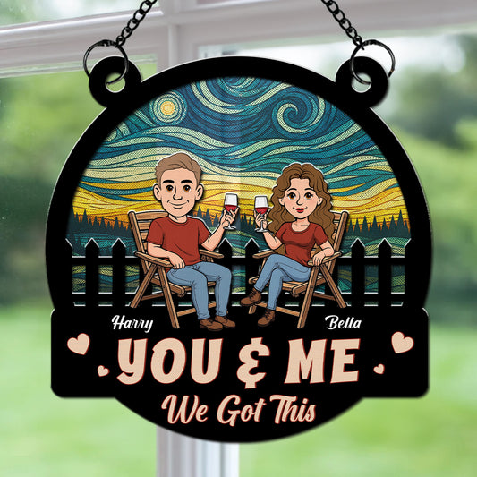 Two Hearts One Journey - Personalized Custom Suncatcher