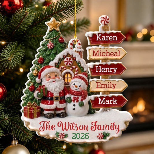 Family Christmas - Personalized 3D White Acrylic Ornament