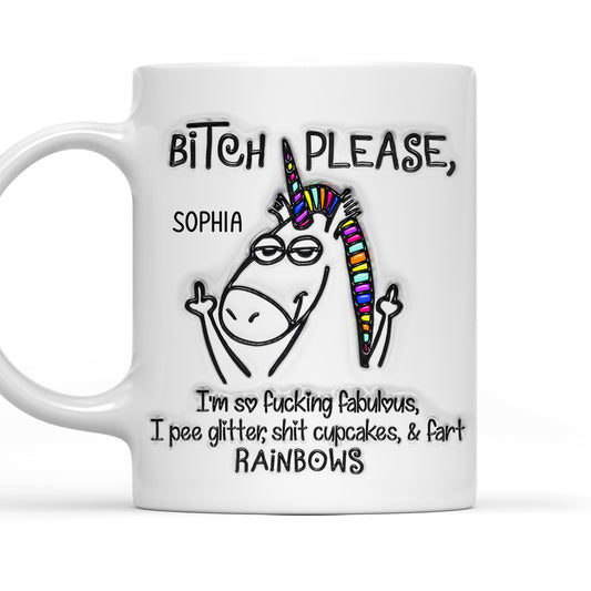 Sassy Unicorn - Personalized Custom 3D Inflated Effect Mug