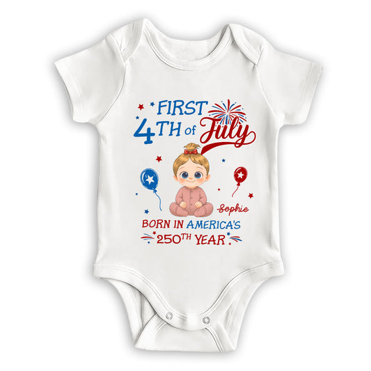 1st 4th Of July - Personalized Custom Baby Onesie