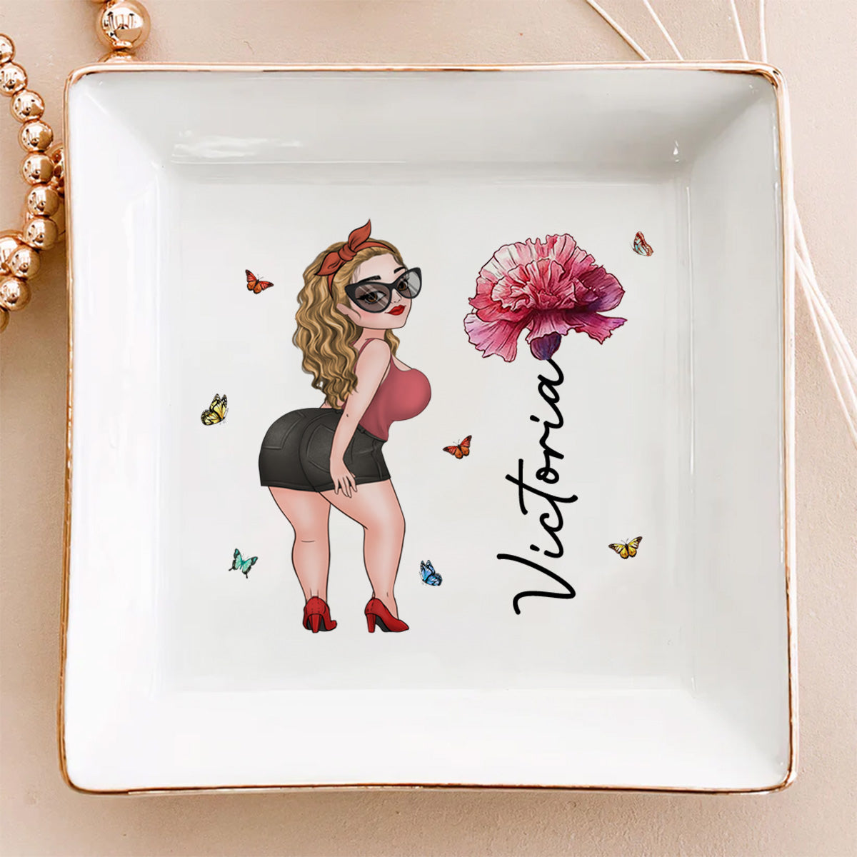 Beautiful Girl - Personalized Custom Jewelry Dish – Wrappiness Gifts