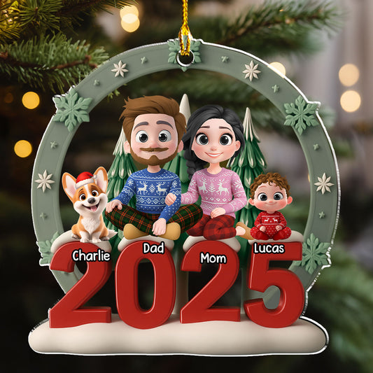 Under The Christmas Tree - Personalized Custom 3D Effect Acrylic Ornament
